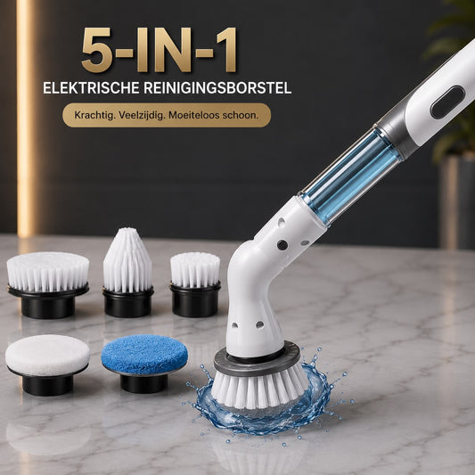 AquaFlex 5-in-1 Elektrische Reinigingsborstel met opzetstukken